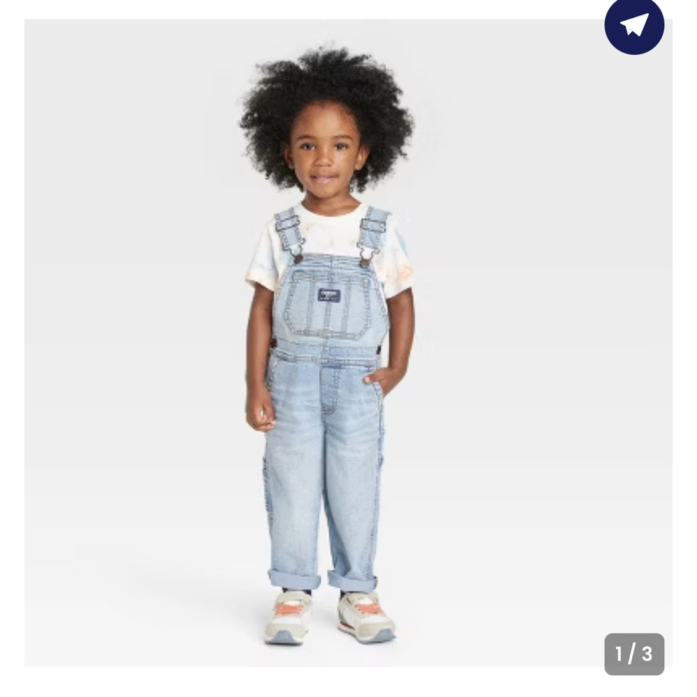 OshKosh B'gosh Toddler Boys' Denim Overalls - Light Blue 3T